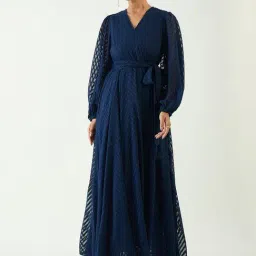 FEMMELLA Navy Blue Regular Fit Abstract Dress-picture-14