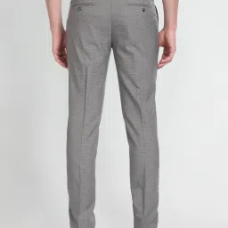 Arrow Brown Cotton Slim Fit Self Pattern Trousers image 2