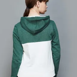 KAPPA White & Green Color-Block Sports Hoodie image 2