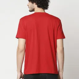 Blamblack Red Cotton Regular Fit Printed T-Shirt image 2