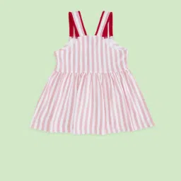 Pantaloons Baby Kids Peach Cotton Printed Dress image 2