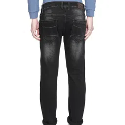 Basics Black Low Rise Heavily Washed Jeans image 2