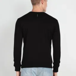 arrow new york Arrow Newyork Black Cotton Regular Fit Sweatshirt image 2