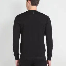 arrow new york Arrow Newyork Black Cotton Regular Fit Printed Sweatshirt image 2