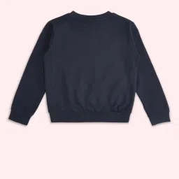 Pantaloons Junior Kids Navy Cotton Printed Full Sleeves Sweatshirt image 2