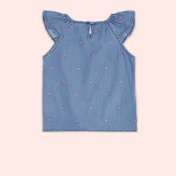 Pantaloons Junior Kids Blue Cotton Printed Top image 2