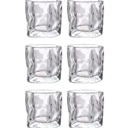 Nestasia Premium Quality Crystal Water Abstract Shaped Transparent Water Glass Set Of 6 , 200 ml image 2