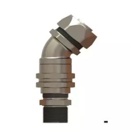Controlwell NPT 6.35 mm (1/4 inch) Nickel Plated Brass 45 Elbow Conduit Gland EBLQ02NB-picture-1