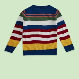 Pantaloons Junior Kids Multicolor Striped Full Sleeves Sweater image 2
