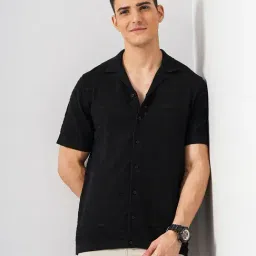 celio celio* Dark Navy Regular Fit Self Design Shirt-picture-38