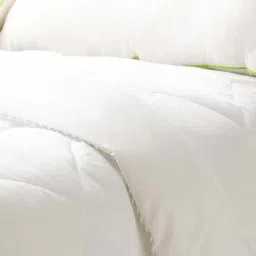 Spaces White Polyester 150 TC Bamboo Soft Double Bed Quilt Rajais image 2