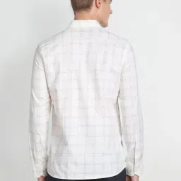 Arrow Beige Cotton Regular Fit Checks Shirt image 2