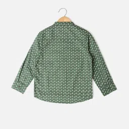 Allen Solly Junior Green Cotton Printed Full Sleeves Shirt image 2