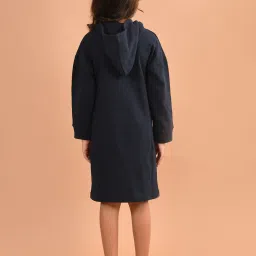 LilPicks Kids Navy Solid Full Sleeves Dress image 2
