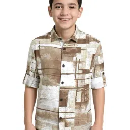CHARCHIT Kids Rust Cotton Printed Shirt-picture-36