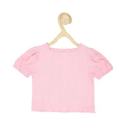 Peter England Kids Pink Self Pattern Top image 2