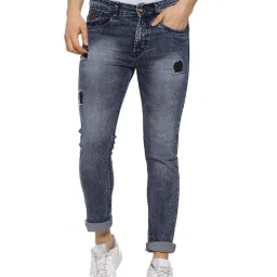 Campus Sutra Blue Slim Fit Distressed Jeans image 1