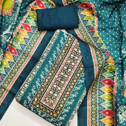 ICCHIT FAL Floral Printed Mirror Work Unstitched Dress Material-picture-10