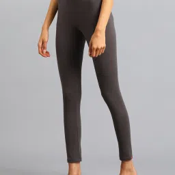 W Grey Cotton Mid Rise Leggings image 3