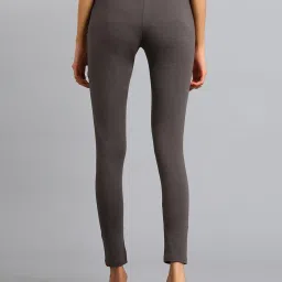 W Grey Cotton Mid Rise Leggings image 2