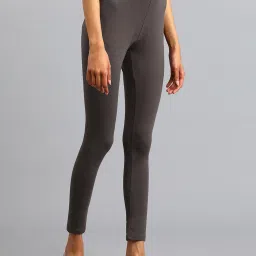W Grey Cotton Mid Rise Leggings image 4