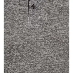 Campus Sutra Grey Regular Fit Self Pattern Polo T-Shirt image 4