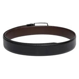 Cantabil Black & Brown Textured Formal Leather Belt for Men image 2