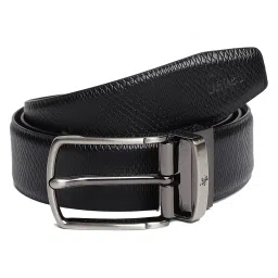 Cantabil Black & Brown Textured Formal Leather Belt for Men image 4