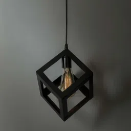 Homesake Black Metallic Cube 6" Hanging Lamp - Set of 1 (Bulb not included) image 1