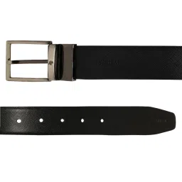 Cantabil Black & Brown Textured Formal Leather Belt for Men image 3