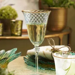 Pure Home and Living Blue Glass Textured Wine Glasses (0.2 L) - Set of 2-picture-18