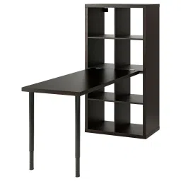 ikea kallax / lagkapten Desk combination, black/black-brown, 77x159x147 cm image 1