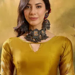 SHADOW & SAINING Floral Woven Design Zari Banarasi Jacquard Saree image 5