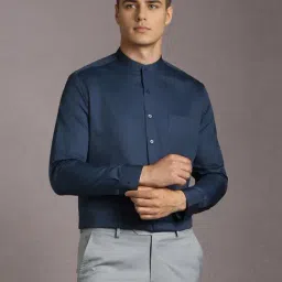 Louis Philippe Navy Cotton Slim Fit Shirt-picture-21