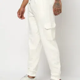 GAP White Regular Fit Solid Joggers image 3