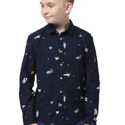 Jack & Jones Junior Blue Cotton Printed Full Sleeves Shirt-picture-40