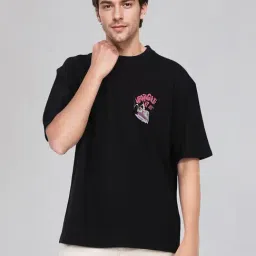 Wrangler Black Cotton Loose Fit Printed T-Shirt-picture-36