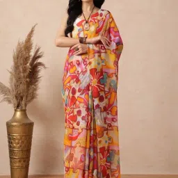 Navyasa by liva Multicolored Geometric Saree With Unstitched Blouse-picture-48