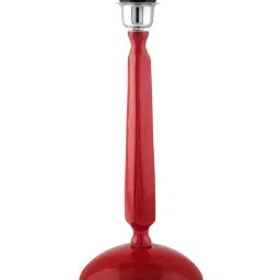 Homesake Red Cubist Aluminium Table Lamp With Khadi Drum Shade (Bulb Included) - Set of 1 image 4
