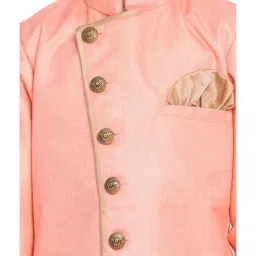 VASTRAMAY Kids Pink & Rose Gold Sherwani Set image 4
