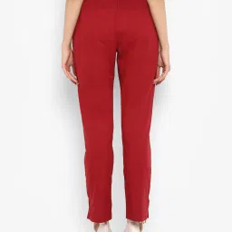 Janasya Maroon Regular Fit Elasticated Crop Pants image 2