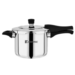 Bergner Pura Silver Stainless Steel Induction Base Pressure Cooker with Outer Lid (3.5L) image 1
