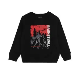 Proteens Kids Black Printed Full Sleeves Sweatshirt image 1