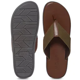 U.S. Polo Assn. Men's Barrio Khaki & Brown Flip Flops image 5