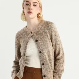 RAREISM Beige Regular Fit Shrug-image-88