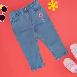 Pantaloons Baby Blue Cotton Embroidered Jeans-image-50