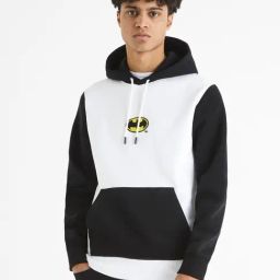 celio celio* Black & White Regular Fit Graphic Print Cotton Hooded Sweatshirt-picture-22