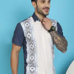 Indian Needle White Regular Fit Printed Shirt-picture-12