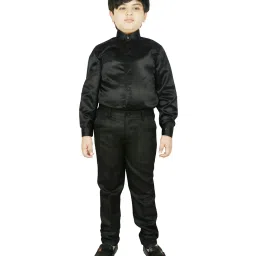 SG Yuvraj Kids Black Solid Coat, Shirt with Pants image 3