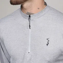 Campus Sutra Grey Regular Fit Texture Henley T-Shirt image 5